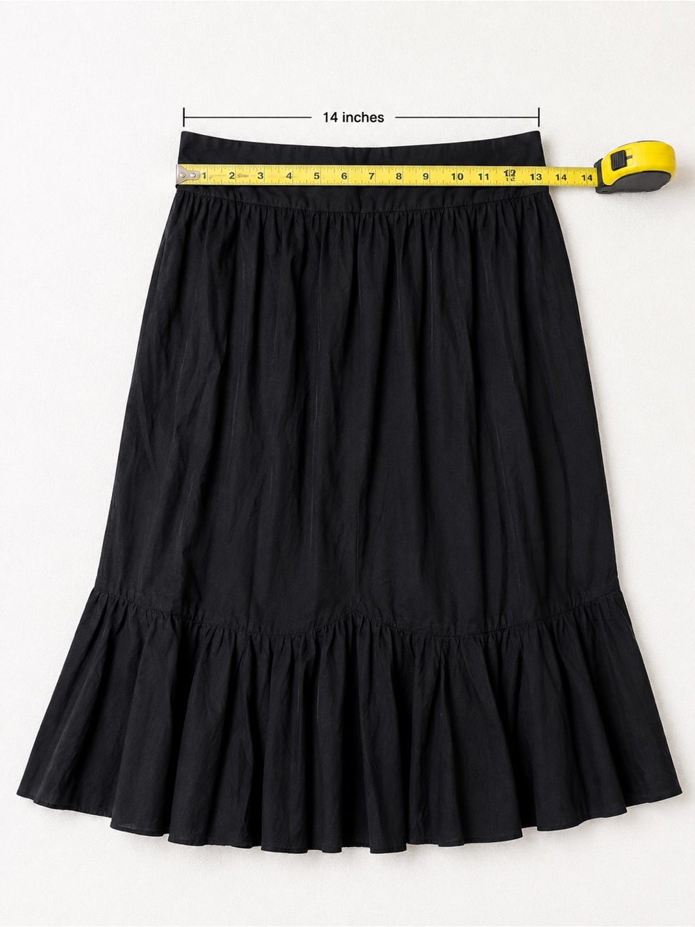 Sigrid Olsen Black Maxi Skirt Size 6 Ruffle Hem Flowy Boho Y2K - Picture 6 of 7